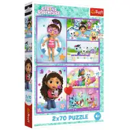 Gabi domeček pro panenky hravý den 2x70dílné puzzle - Trefl