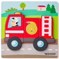 Hasičský dřevěný 5dílný dětský puzzle - Woodyland