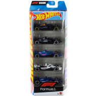 Hot Wheels: 5dílná sada závodních aut Formule 1 v měřítku 1:64 - Mattel