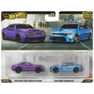 Hot Wheels: Deluxe 2018 Dodge Challenger SRT Demon a 2015 Dodge Charger SRT, sada 2 autíček 1/64 - Mattel