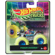 Hot Wheels Monster Trucks: Podium Crasher autíčko svítící ve tmě 1/64 – Mattel