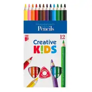 ICO: Creative Kids trojúhelníkové barevné jumbo tužky, sada 12 ks