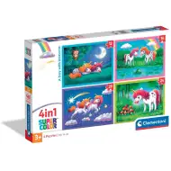 Jeden den s jednorožci 4 v 1 puzzle - Clementoni