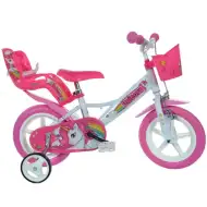 Jednorožec růžovo-bílý dětský bicykl ve velikosti 12 - Dino Bikes kolo