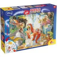 Kniha džunglí 2 v 1 108dílné puzzle a omalovánky 50x35cm - Lisciani