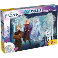 Ledové království 2 v 1, 24dílné puzzle a omalovánka 35x25 cm - Lisciani