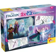 Ledové království 2 v 1 maxi 2x60dílné puzzle a omalovánka 50x35 cm – Lisciani