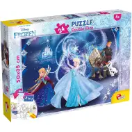 Ledové království 2 v 1, puzzle s 24 dílky a omalovánka 50x35 cm - Lisciani