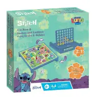 Luna: Disney Stitch 2 v 1 společenská hra – Hadi a žebříky a Čtyři v řadě
