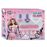 Luna: Go-Go Glam manikúrní sada s umělými nehty a lakem na nehty, 5 kusů