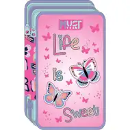 Luna: Life is Sweet třípatrový penál s motýly, plně vybavený