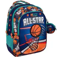 Luna: Must Team basketbalový zaoblený školní batoh s 3 přihrádkami, 32x18x43 cm