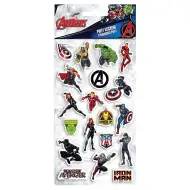 Luna: Sada 3D nadýchaných samolepek Avengers na archu 10x22 cm
