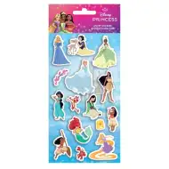 Luna: Sada 3D nafukovacích samolepek Disney princezny na archu 10x22 cm