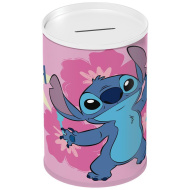 Luna: kovová pokladnička ve tvaru válce s motivem Disney Stitch 10 x 15 cm