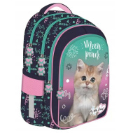 MLF Kitty Party školní taška s kočičím vzorem, 4 přihrádky, batoh BPL58 40 x 29 x 19 cm