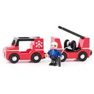 Magnetické hasičské auto s přívěsem - Woodyland