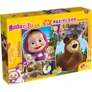 Máša a medvěd 2 v 1 maxi 24dílné puzzle a omalovánky 70x50 cm - Lisciani