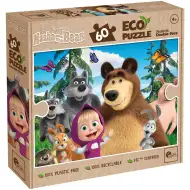 Máša a medvěd 2v1 60dílné Eco puzzle a omalovánka 70x50cm – Lisciani