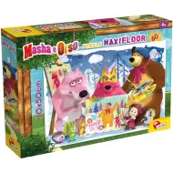Máša a medvěd malování s přáteli 60dílné maxi podlahové puzzle 70x50 cm - Lisciani
