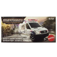 Matchbox A Film: 2024 Mercedes‑Benz Sprinter Ambulance, autíčko v papírové krabičce v měřítku 1:64 – Mattel