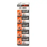 Maxell: Alkalická knoflíková baterie LR41 1,5V v balení po 10 kusech