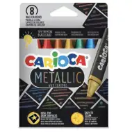 Metalická sada voskových pastelek ve tvaru trojúhelníku, 8 kusů - Carioca