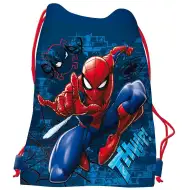 Modrý sportovní vak s motivem Spider-Mana, 33x44 cm
