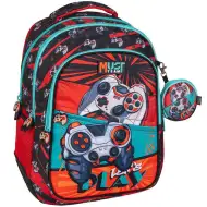 Must... Gamer zaoblený školní batoh s 3 přihrádkami, 32x18x43 cm