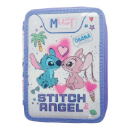 Must: Disney Stitch &amp; Angel patrový plyšový penál 15x5x21 cm