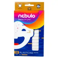 Nebulo: Přírodní bílá modelína, sada 12 kusů.