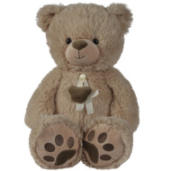 Nicotoy: Hnědý plyšový medvídek s béžovou mašlí 55 cm - Simba Toys