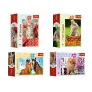 Okouzlující zvířata 54 dílků mini puzzle 4 druhy - Trefl
