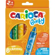 Omyvatelná extra měkká sada dětských voskovek Baby, 8 ks - Carioca