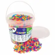 PlayBox: 5mm MIDI neonově barevné žehlicí korálky v kbelíku, balení 5000 ks.
