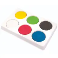 PlayBox: Barevná paleta s 6 barvami, průměr barevných disků 44 mm.