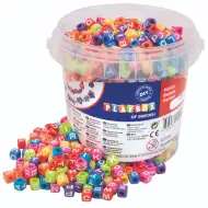 PlayBox: Barevný set korálků s písmeny 1250 ks 7x7x7mm