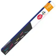 PlayBox: Černá křídová tabule v roli s barevnými křídami 200x45cm