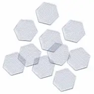 PlayBox: Sada základních desek ve tvaru šestiúhelníku pro 5mm MIDI žehlicí korálky, 7,5 cm, 10 kusů.