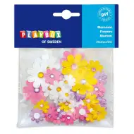 PlayBox: Samolepící barevné květiny 36 ks 20-35 mm