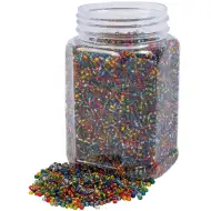 PlayBox: Vařitelné barevné průhledné plastové korálky 2-3 mm 500g
