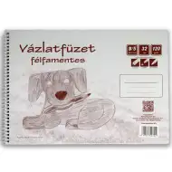 Poloviční spirálový skicák B/5, 32 listů, 120g