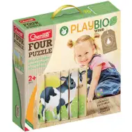 Quercetti: PlayBio Farma zvířata 4 v 1 dřevěné puzzle
