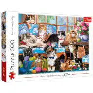Rodina koček puzzle 500 kusů - Trefl