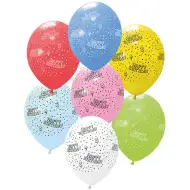Sada 6 puntíkovaných balónků s nápisem „Happy Birthday“