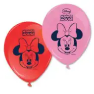 Sada 8 barevných balónků s motivem Minnie Mouse na párty.
