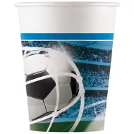 Sada fotbalových papírových kelímků s motivem gólové radosti, 8 ks, 200 ml