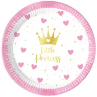 Sada papírových talířů Little Princess 8 ks, 20 cm