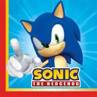 Sada papírových ubrousků Sonic ježek – 2vrstvé, 33x33 cm, 20 ks