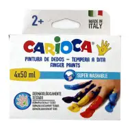 Sada prstových barev v různých barvách 4x50ml - Carioca